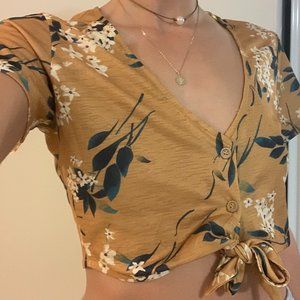 Yellow Floral Crop Top